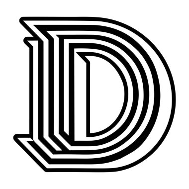 D harfinin monogramı tam biçimli