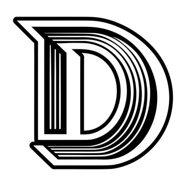 Dolu biçimdeki modern d monogramı