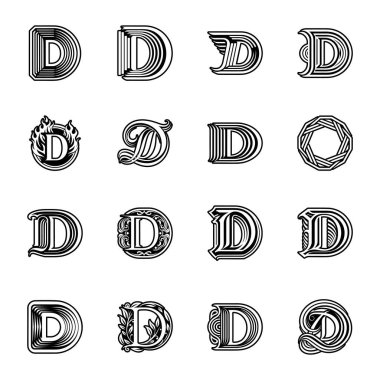 Dekoratif tasarım ögesi seti. vektör illüstrasyonu