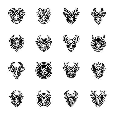 Vahşi antilobun doldurulmuş biçim simgesi