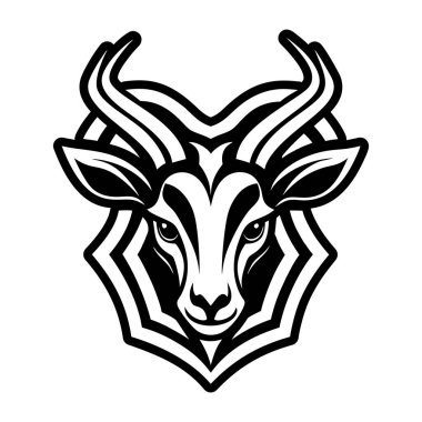 Boynuzlu geyiğin başı, vektör çizimi.