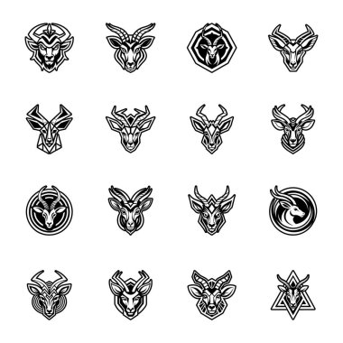 Antilop başlıklı logonun katı biçim simgesi