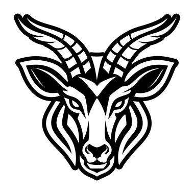 Glyph stilinde vahşi impala baş simgesi