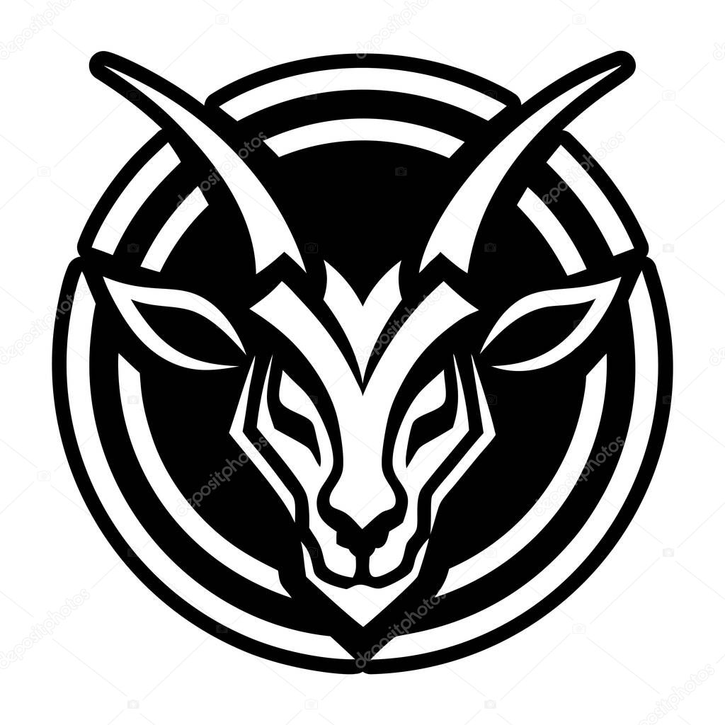 A filled style icon of an oryx head logo