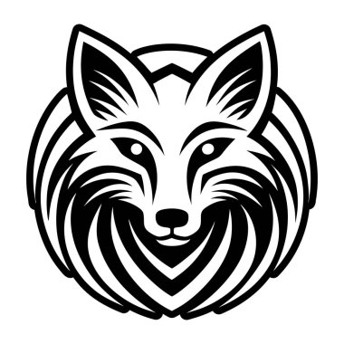 Kabartma biçiminde vahşi tilki logosu simgesi