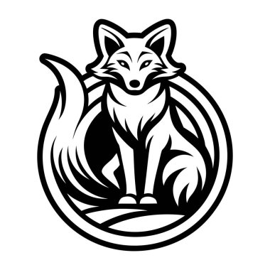 Tilki maskotunu gösteren doldurulmuş bir biçim simgesi