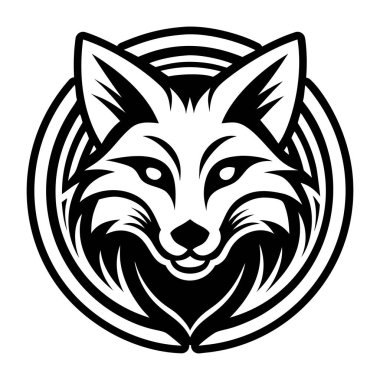 Kabartma biçiminde vahşi tilki logosu simgesi
