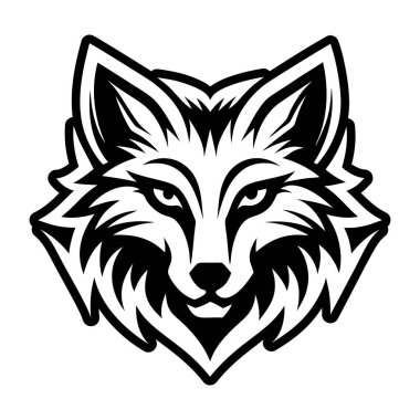 Kabartma biçiminde vahşi tilki logosu simgesi