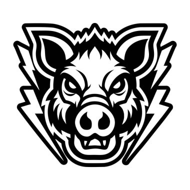 Yaban domuzu kafası logo vektör tasarımı