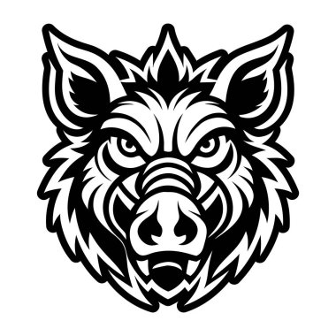 Yüzü olan siyah kurt kafası. vektör illüstrasyonu.