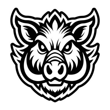 Domuz kafası simgesi, siyah stil