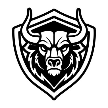 Boğa başlı logo şablon vektör tasarımı