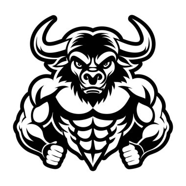 Boğa maskotu logo tasarımı vektörü