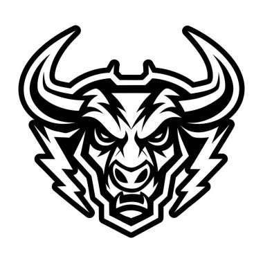 Boğa başlı boğa başı logosu vektör çizimi