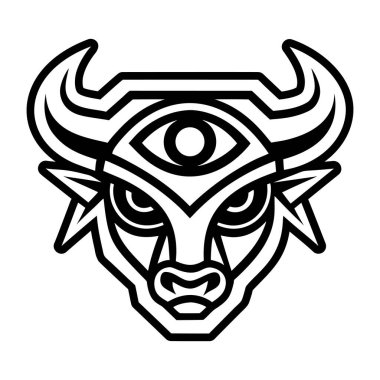 Baş için siyah ve beyaz vektör simgesi