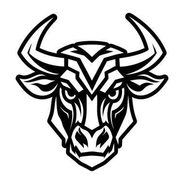 Boynuzlu bir boğa kafası