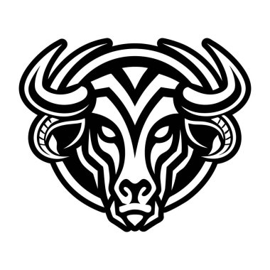 Boynuzlu siyah boğa