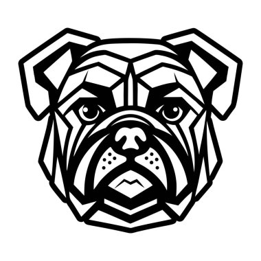 Buldog yüzünü tasvir eden sert bir stil simgesi