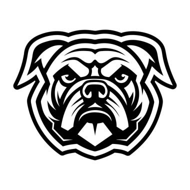 Buldog yüzünü tasvir eden sert bir stil simgesi