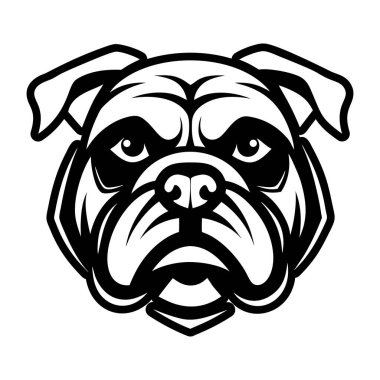 Buldog yüzünü tasvir eden sert bir stil simgesi