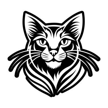 vector illustration of cat face. cat face logo