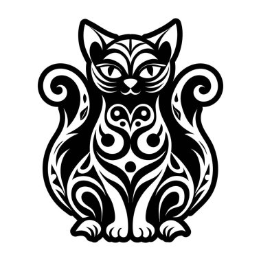 Kedi yüzünün vektör illüstrasyonu.