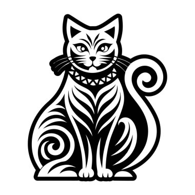 Kedi siyah beyaz resim.