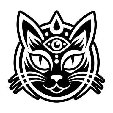 Siyah beyaz kedi yüzlü.