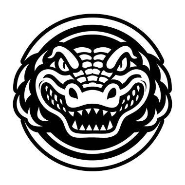 Glyph style icon showing an alligator symbol