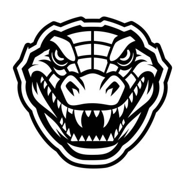 Glyph style icon showing an alligator head