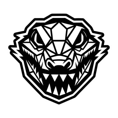 Glyph style icon showing a crocodile head