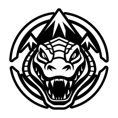 A filled style icon representing a crocodile symbol