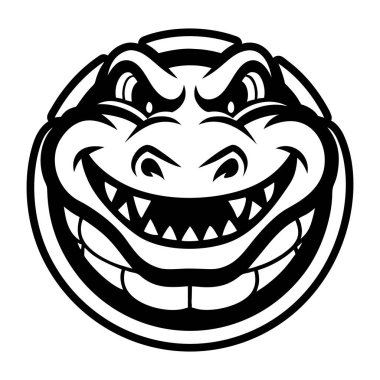 A glyph style icon showing a crocodile logo