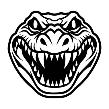 Glyph style icon showing an alligator head