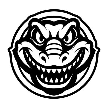 A filled style icon representing a crocodile symbol