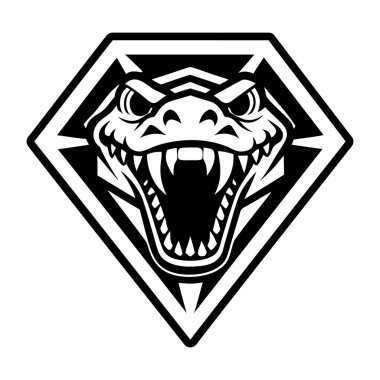 A filled style icon representing an alligator logo