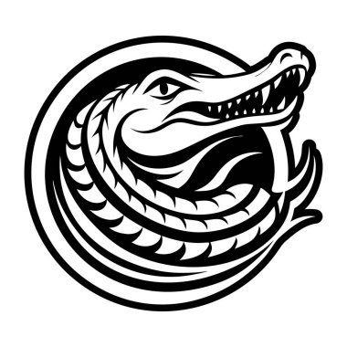 A solid style icon depicting an alligator face