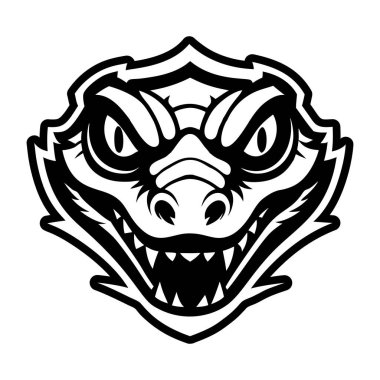 Glyph style icon showing an alligator symbol