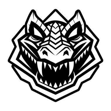 Glyph style icon showing an alligator head