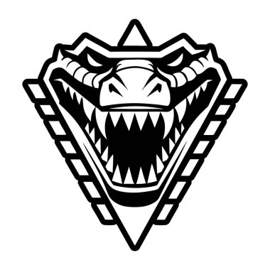 A glyph style icon showing a crocodile mascot