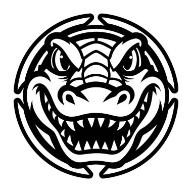 Glyph style icon showing an alligator symbol