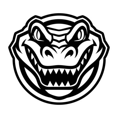 Glyph style icon showing a crocodile head