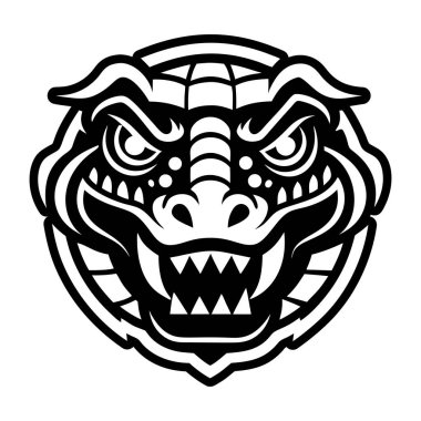 A filled style icon representing a crocodile symbol