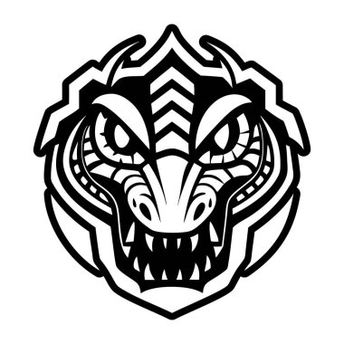 A glyph style icon showing a crocodile mascot