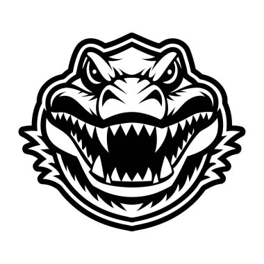 A solid style icon depicting an alligator face