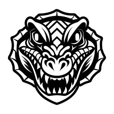 A filled style icon representing an alligator mascot