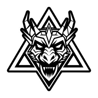 wolf head tattoo logo vector illustration design