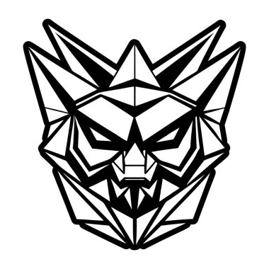 abstract geometric face logo design template.