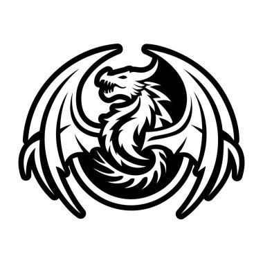 dragon head vector icon. cartoon vector logo isolated on white background dragon head.