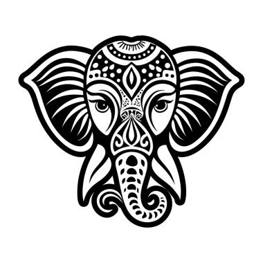 vector elephant with tribal ornament.